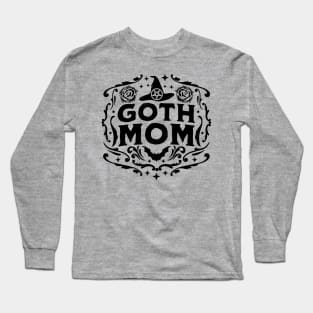 Goth Mom Halloween Mothers Day Witchcraft Retro Vintage Long Sleeve T-Shirt